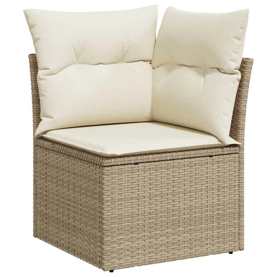 11-delige Loungeset Limo met kussens poly rattan beige