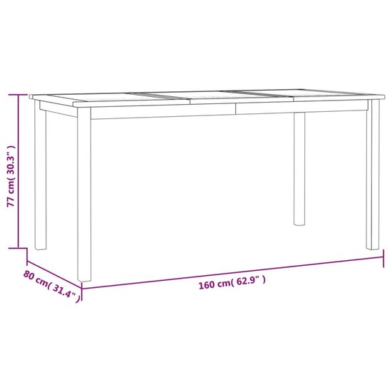 5-delige Tuinset Maria massief teakhout  - Tafel met 4 stoelen