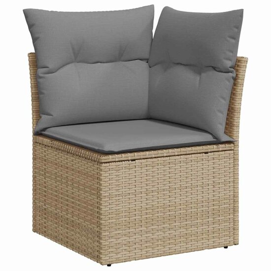 11-delige Loungeset Unic met kussens poly rattan beige