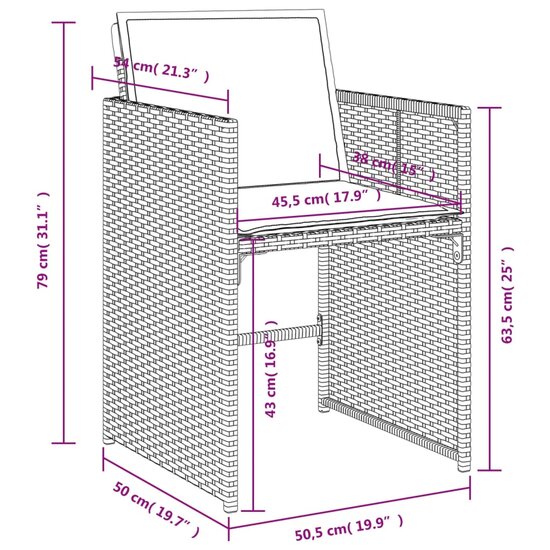 9-delige Tuinset Mischa met kussens poly rattan beige