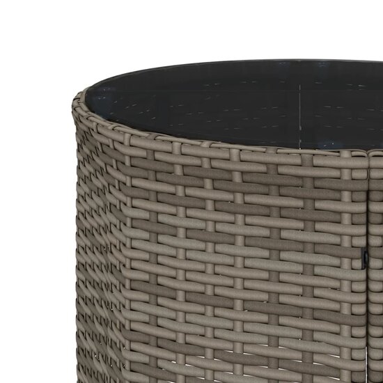 Tuinbank Maxima met tafel en kussens rond poly rattan grijs