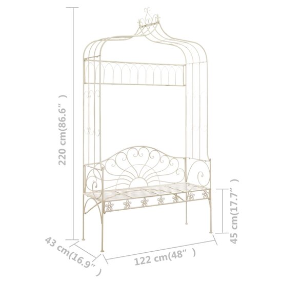 Tuinbank Versailles 122 cm ijzer antiekwit