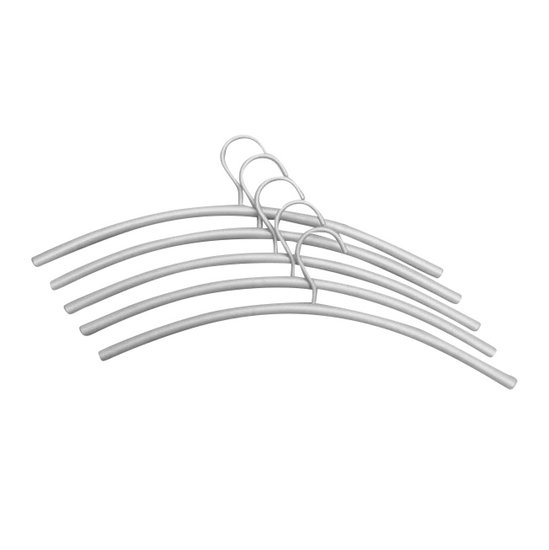 Kleerhangers aluzilver set 5 stuks