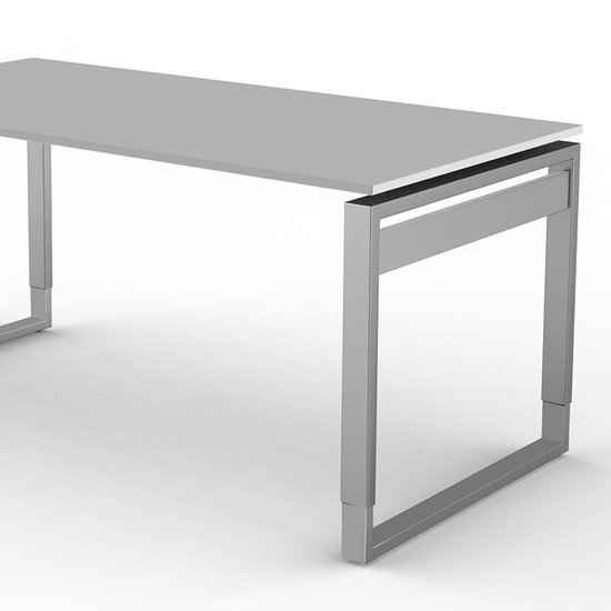 Bureau Workspace 160cm licht grijs hoogte verstelbaar detail