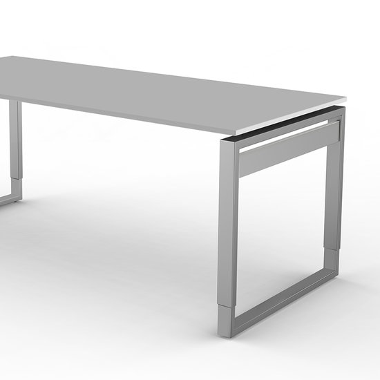 Bureau Workspace 180cm licht grijs hoogte verstelbaar detail