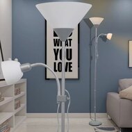 Vloerlamp grijs Uplighter met extra leeslamp