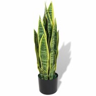 Kunst sanseveria plant met pot 65 cm groen