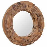 Decoratieve spiegel Wood rond 60 cm teakhout