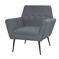 Fauteuil Bonny staal en stof lichtgrijs