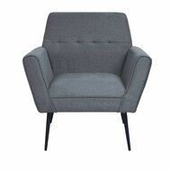 Fauteuil Bonny staal en stof lichtgrijs