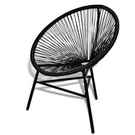 Rotan stoel Rondo zwart polyrattan