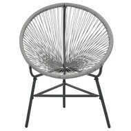 Rotan fauteuil Rondo poly rattan grijs