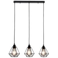 Meubelen-Online - Hanglamp zwart met diamantvormige kapjes 3xE27