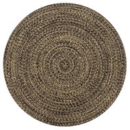 Meubelen-Online - Jute vloerkleed rond 150cm zwart met naturel