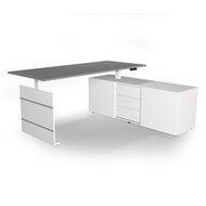 Kerkmann - Bureau Move-3 grijs 180cm elektrisch met archiefkast