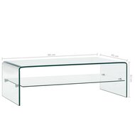 Meubelen-Online - Salontafel Phenix 98x45x31 cm gehard glas transparant