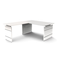 Meubelen-Online - Hoekbureau Office desk 160cm wit hoogte verstelbaar