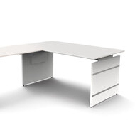 Meubelen-Online - Hoekbureau Office desk 160cm wit hoogte verstelbaar