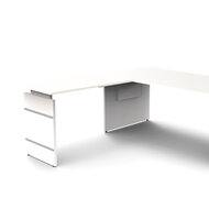 Meubelen-Online -Hoekbureau Office desk 180cm wit hoogte verstelbaar