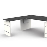 Meubelen-Online - Hoekbureau Office desk 160cm antraciet hoogte verstelbaar