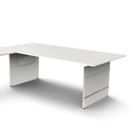 Meubelen-Online - Hoekbureau Office desk 200cm wit hoogte verstelbaar