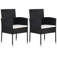 Meubelen-Online - Tuinstoel Rama set 2 st poly rattan zwart