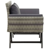 Meubelen-Online - Tuinbank Lazy met kussens 176 cm poly rattan grijs