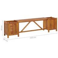 Meubelen-Online - Tuinbank met 2 plantenbakken 150x30x40cm acaciahout