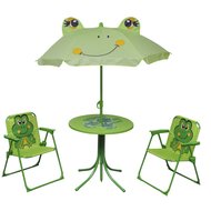 Meubelene-Online - Tuinset Kermit 3-delige Bistroset voor kinderen met parasol groen