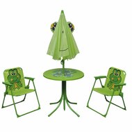 Meubelene-Online - Tuinset Kermit 3-delige Bistroset voor kinderen met parasol groen