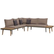 Meubelen-Online - Loungeset Cosy met kussens massief acaciahout bruin