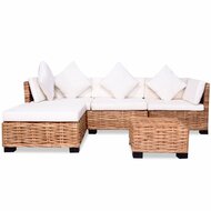 Meubelen-Online - Rotan Loungeset Guido naturel rattan 14-delig