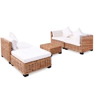 Meubelen-Online - Rotan Loungeset Guido naturel rattan 14-delig