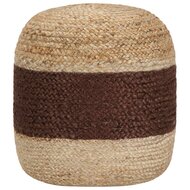 Meubelen-Online - Poef Fez handgemaakt 40x45 cm jute bruin met naturel