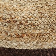 Meubelen-Online - Poef Fez handgemaakt 40x45 cm jute bruin met naturel