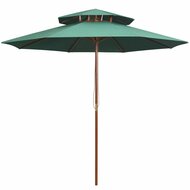 Meubelen-Online - Parasol Dubbeldekker 270x270 cm houten paal groen