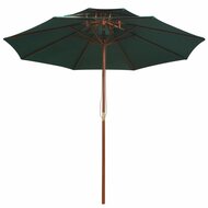 Meubelen-Online - Parasol Dubbeldekker 270x270 cm houten paal groen