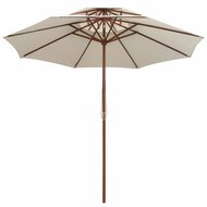 Meubelen-Online - Parasol Dubbeldekker 270x270 cm houten paal cr&egrave;mewit