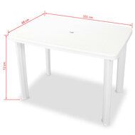 Meubelen-Online - Tuintafel Arno 101x68x72 cm kunststof wit