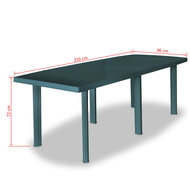 Meubelen-Online - Tuintafel Arno 210x96x72 cm kunststof groen