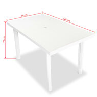 Meubelen-Online - Tuintafel Arno 126x76x72 cm kunststof wit