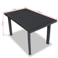 Meubelen-Online - Tuintafel Arno 126x76x72 cm kunststof antraciet