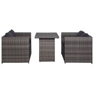 Meubelen-Online - Loungeset Dining met kussens poly rattan grijs