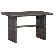 Meubelen-Online - Loungeset Dining met kussens poly rattan grijs