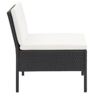 Meubelen-Online - 5-delige Loungeset met kussens poly rattan zwart