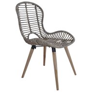 Meubelen-Online - Eetkamerstoelen 2 st natuurlijk rattan bruin