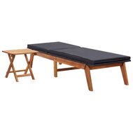 Meubelen-Online - Ligbed met tafel poly rattan en acaciahout