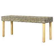 Meubelen-Online - Bankje 110 cm natuurlijk kubu rattan mangohout