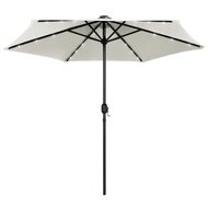 Meubelen-Online - Parasol met LED-verlichting en aluminium paal 270 cm zandwit