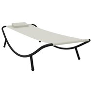 Meubelen-Online - Tuinbed Armando 200x90 cm staal cr&egrave;me ligbed